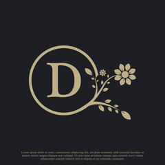 Circular Letter D Monogram Luxury Logo Template Flourishes. Suitable for Natural, Eco, Jewelry, Fashion, Personal or Corporate Branding.