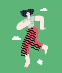 Happiness - happy people jumping in the air cheerfully