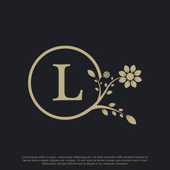 Circular Letter L Monogram Luxury Logo Template Flourishes. Suitable for Natural, Eco, Jewelry, Fashion, Personal or Corporate Branding.