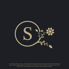 Circular Letter S Monogram Luxury Logo Template Flourishes. Suitable for Natural, Eco, Jewelry, Fashion, Personal or Corporate Branding.