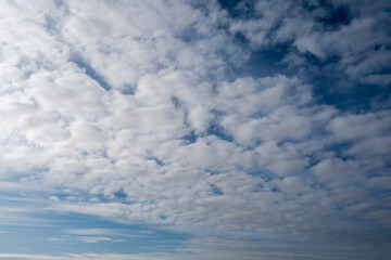 Blue cloudy sky. Nature background