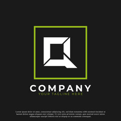 Simple Letter Q Inside Square Modern Logo. Usable for Business and Branding Logos.