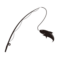 Fishing rod icon vector illustration sign