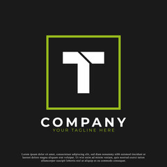 Simple Letter T Inside Square Modern Logo. Usable for Business and Branding Logos.