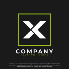 Fototapeta premium Simple Letter X Inside Square Modern Logo. Usable for Business and Branding Logos.