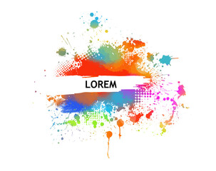 Abstract multicolored blot. Frame for text rainbow . Vector illustration