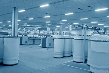 Spinning mill equipment in the workshop