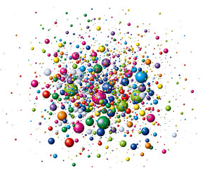 ランダムにはじける色とりどりのカラーボール