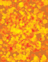 Pattern of color hexagons on bright background