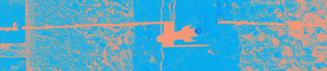 abstract coral and blue color texture background with copy space for design