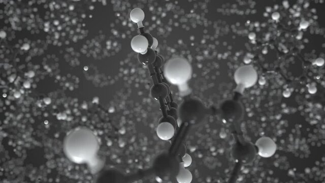 Acenaphthylene molecule. Conceptual molecular model. Chemical looping 3d animation