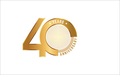 Illustration vector graphic of 40 years anniversary logo design template