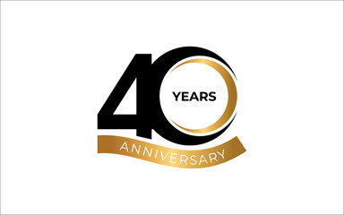 Illustration vector graphic of 40 years anniversary logo design template