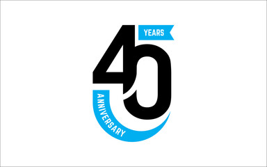 Illustration vector graphic of 40 years anniversary logo design template