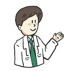 Fototapeta premium 紹介・案内するお医者さんの男性