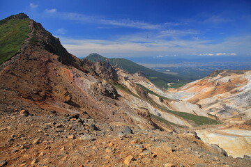 Mt.Tokachi, Mt.Furano 晴天下の十勝岳からふらの岳縦走