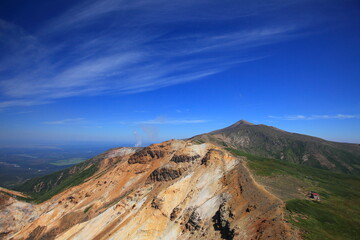 Mt.Tokachi, Mt.Furano 晴天下の十勝岳からふらの岳縦走
