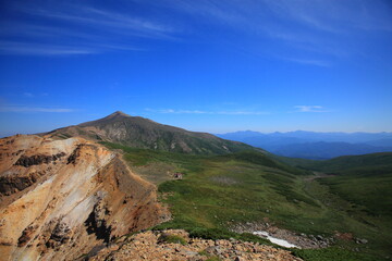Mt.Tokachi, Mt.Furano 晴天下の十勝岳からふらの岳縦走