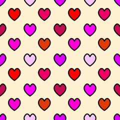 seamless pattern of color heart background