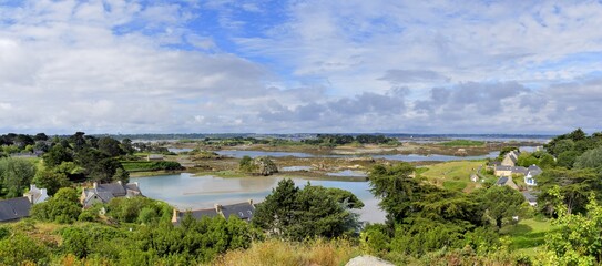 Beautiful seascape on the Brehat island in Brittany. France