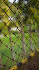 Rusted wire fence, focus selected. Most area blur