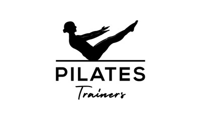 Sitting Pilates Woman Silhouette logo