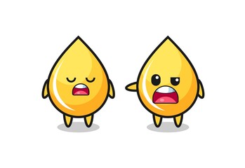 illustration of the argue between two cute honey drop characters