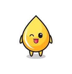 cute honey drop character in sweet expression while sticking out her tongue