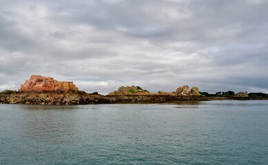 Beautiful seascape on the Brehat island in Brittany. France