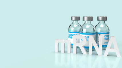 The mrna or messenger Ribonucleic Acid white text for medical or outbreak concept 3d rendering