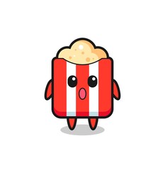 the amazed expression of the popcorn cartoon