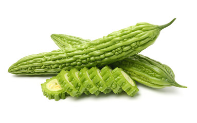 Bitter melon , Bitter gourd on white background