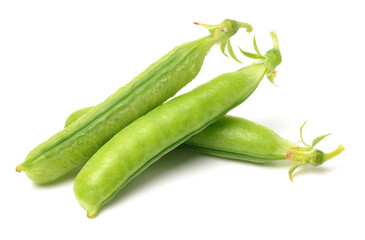 Fresh peas on white background