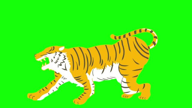 トラ　アニメ　クロマキー合成