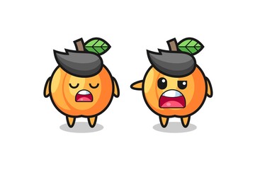 illustration of the argue between two cute apricot characters