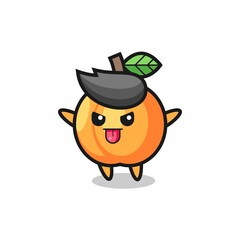 naughty apricot character in mocking pose