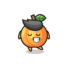 apricot cartoon illustration with a shy expression