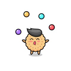 the round biscuits circus cartoon juggling a ball