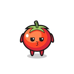 the bored expression of cute tomatoes characters