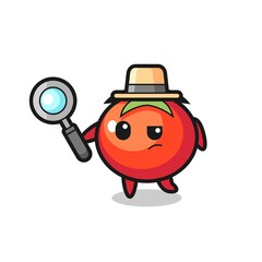 Fototapeta premium tomatoes detective character is analyzing a case