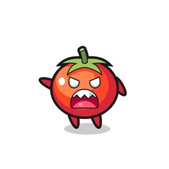 cute tomatoes cartoon in a very angry pose