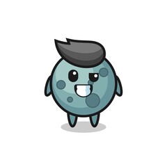 cute asteroid mascot with an optimistic face