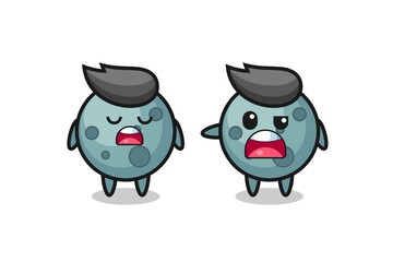 illustration of the argue between two cute asteroid characters