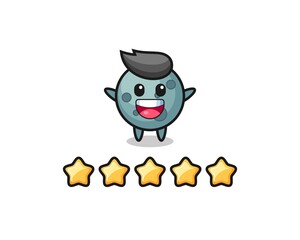 the illustration of customer best rating, asteroid cute character with 5 stars
