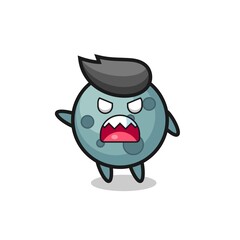 cute asteroid cartoon in a very angry pose
