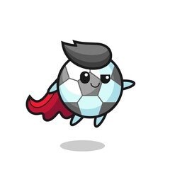 cute football superhero character is flying