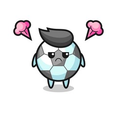 annoyed expression of the cute football cartoon character