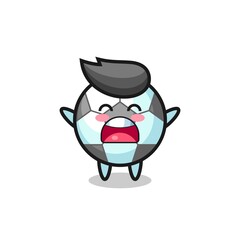 cute football mascot with a yawn expression