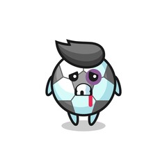 injured football character with a bruised face