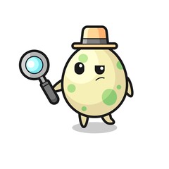 spotted egg detective character is analyzing a case